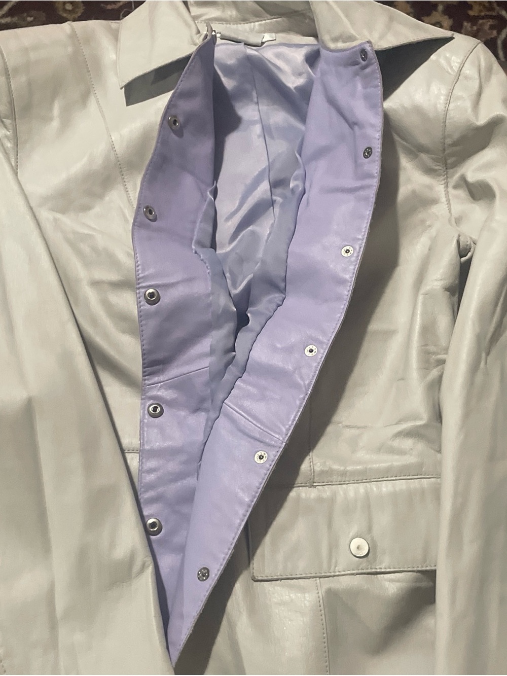 Nine West Light Gray Jacket with Lilac Lining